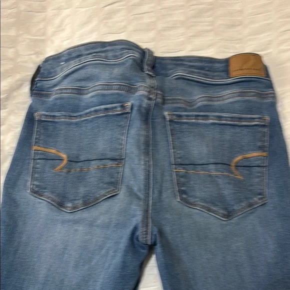 American Eagle Outfitters Blue Skinny Jeans with Modern Distressing - Picture 5 of 7